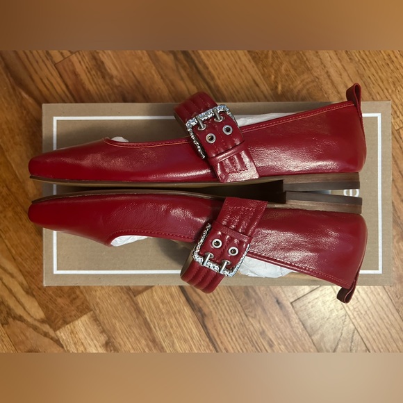 Dolce Vita Arora Ballet Flats Red Crinkle Patent - Picture 8 of 14